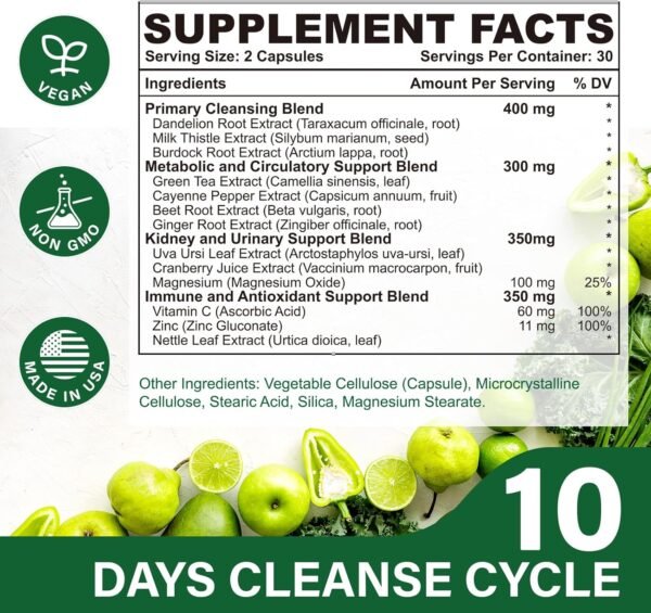 25-in-ONE CannaKlean & Detox Capsules - Natural Detox Cleanse, Natural Herbal Formula for Body Purification, Kidney & Liver (60 Capsules) -1 Pack - Image 2