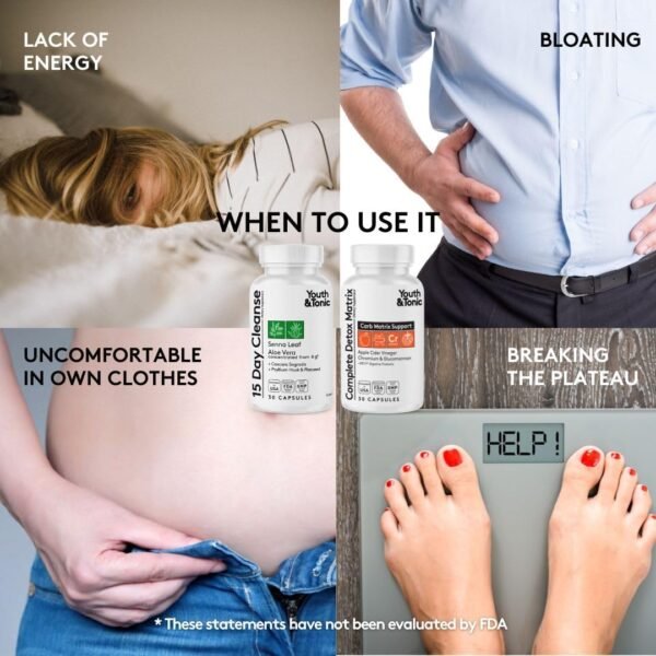 3pk Detox Cleanse Kick Off Weight Management | Colon Cleanser + Water Loss Pills w Dandelion + ACV Full Body Detox + Probiotics | For Flat Stomach, Waistline, Metabolism, Bloating – 90 Pills - Image 2