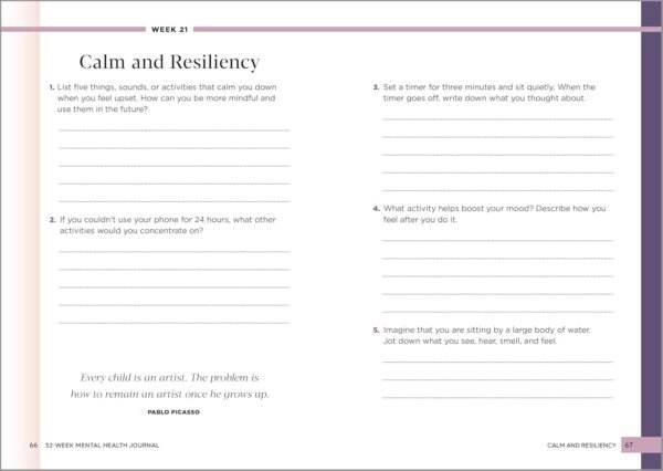 52-Week Mental Health Journal: Guided Prompts and Self-Reflection to Reduce Stress and Improve Well-Being - Image 2