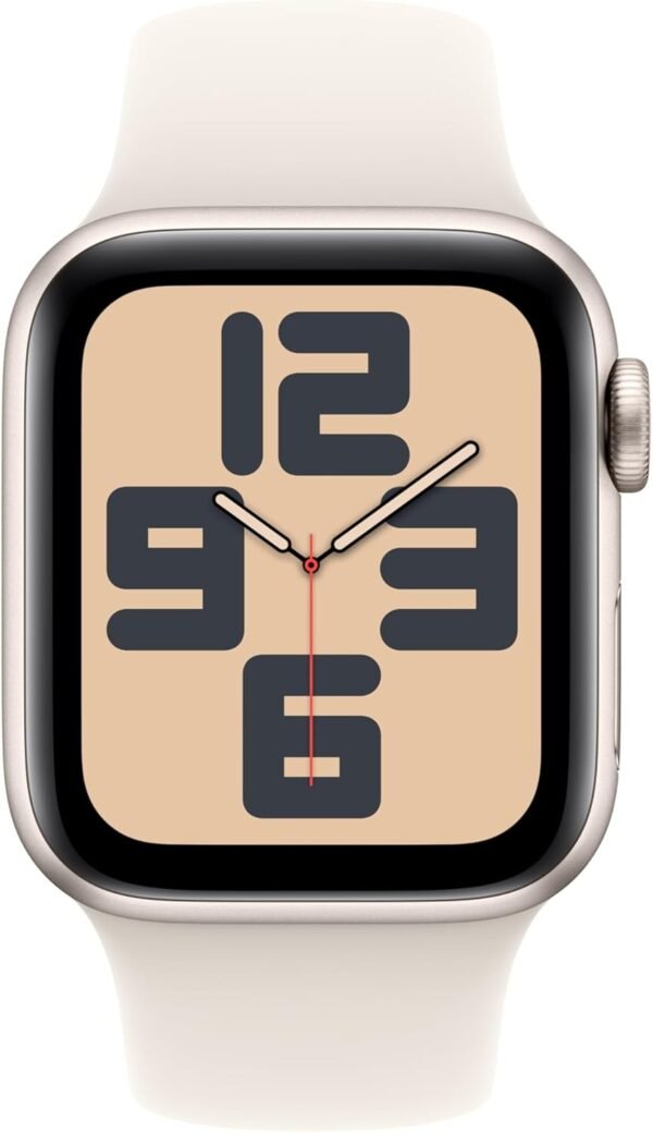 Apple Watch SE (2nd Gen) [GPS 40mm] Smartwatch with Starlight Aluminum Case with Starlight Sport Band S/M. Fitness and Sleep Trackers, Crash Detection, Heart Rate Monitor, Retina Display - Image 2