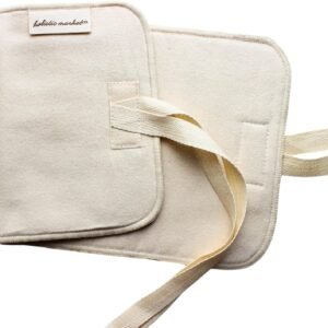 Compress Pad for Castor Oil Pack Unbleached Organic Cotton Flannel 100% Natural Material 32x16cm with Cotton Ties
