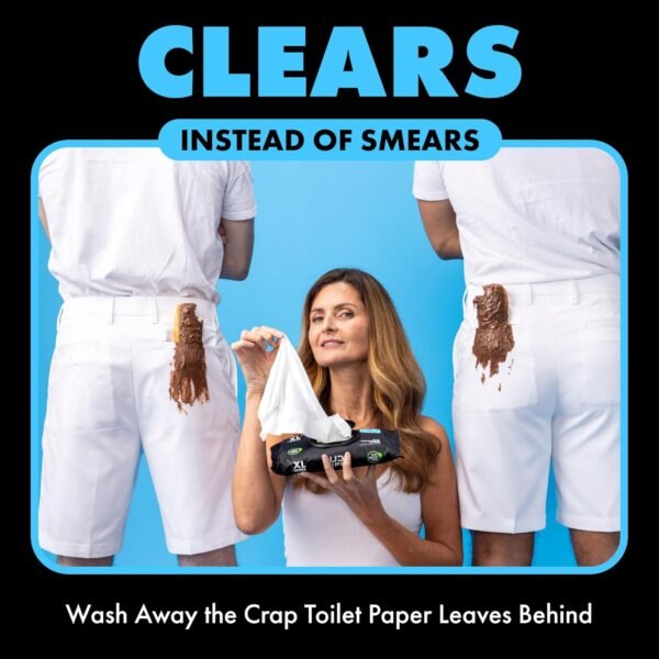 DUDE Wipes - Flushable Wipes - 3 Pack, 144 Wipes - Unscented Extra-Large Adult Wet Wipes - Vitamin-E & Aloe - Septic and Sewer Safe - Image 2