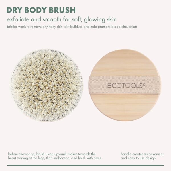 EcoTools Dry Body Brush, Cruelty-Free Bristles Exfoliate & Smooth Skin, Dry Brushing Removes Dry Skin, May Help Improve Circulation & Skin Tone, Eco-Friendly Skincare Tool, Vegan, 1 Count - Image 2