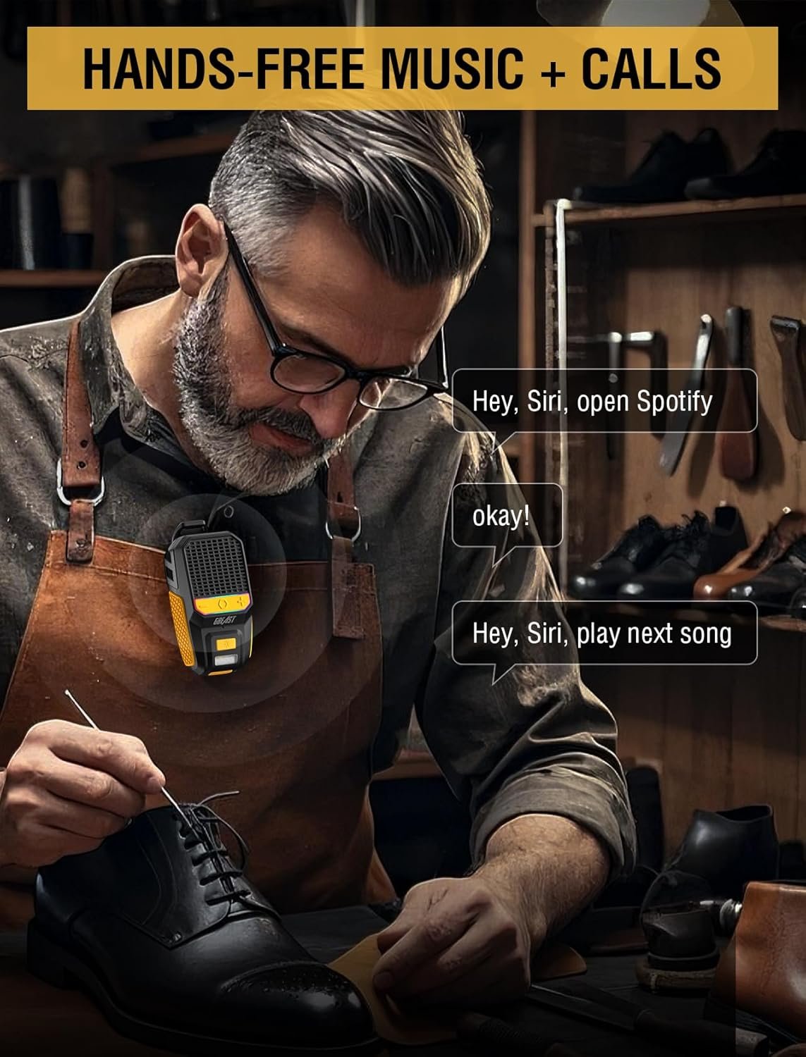 GBEAST-Wearable-Bluetooth-Speaker-Up-to-30H-Playtime-Clip-On-Wireless-Portable-Speaker-Built-in-Mic-Hands-Free-IPX6-Waterproof-Wearable-Speakers-with-RGBFlashlight-for-JobsiteOutdoorGolf.jpg GBEAST Wearable Bluetooth Speaker, Up to 30H Playtime Clip-On Wireless Portable Speaker - Built-in Mic Hands-Free IPX6 Waterproof Wearable Speakers with RGB/Flashlight for Jobsite/Outdoor/Golf - Image 2