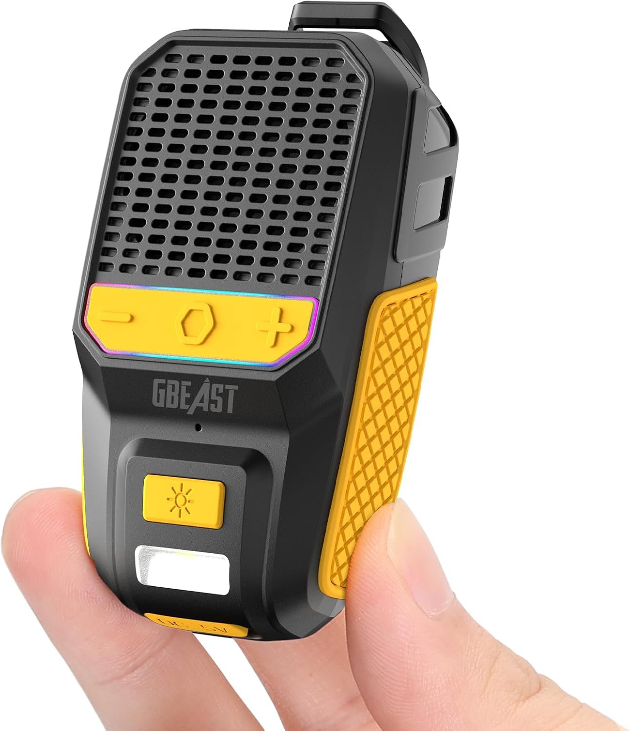 GBEAST-Wearable-Bluetooth-Speaker-Up-to-30H-Playtime-Clip-On-Wireless.jpg GBEAST Wearable Bluetooth Speaker, Up to 30H Playtime Clip-On Wireless Portable Speaker - Built-in Mic Hands-Free IPX6 Waterproof Wearable Speakers with RGB/Flashlight for Jobsite/Outdoor/Golf