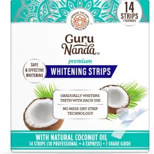 GuruNanda Teeth Whitening Strips - 7-Day Treatment with Non-Slip, Dry Strip Technology - Whitening Designed with Care for a Brighter Smile
