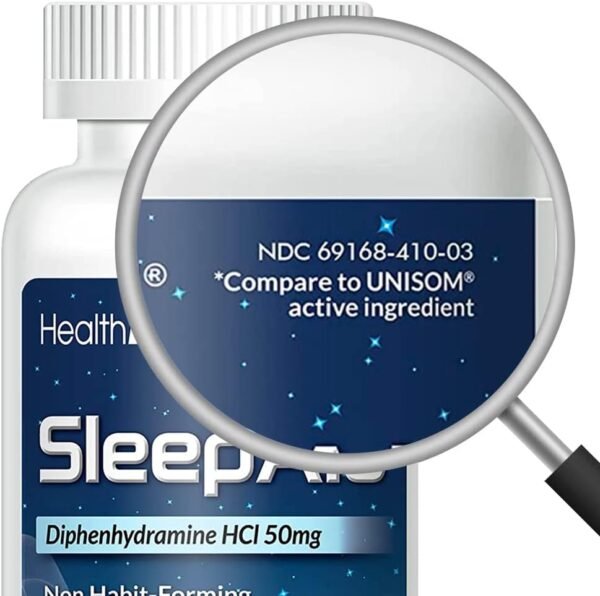 HealthA2Z Sleep Aid, Diphenhydramine Softgels, 50mg, Supports Deeper, Restful Sleeping (250 Counts) - Image 2
