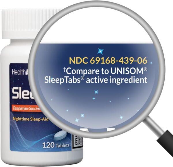 HealthA2Z® Sleep Aid | Doxylamine Succinate 25mg | Non Habit-Forming (120 Counts (Pack of 1)) - Image 2