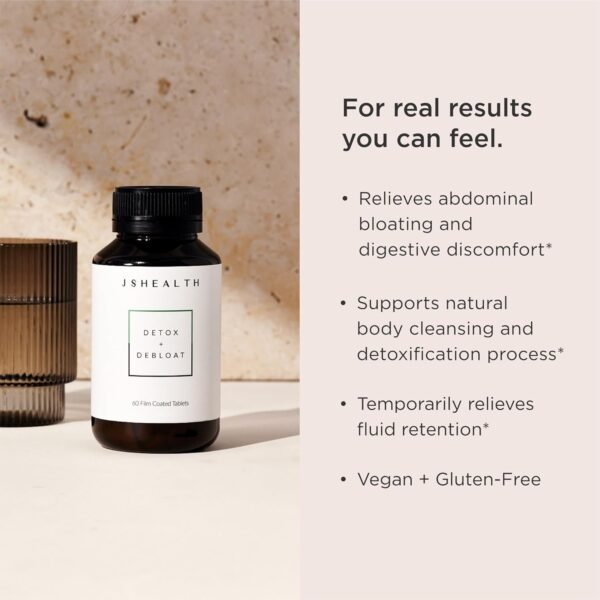 JSHealth Vitamins Detox and Debloat Liver Health Formula | Liver Detox Pills | Debloating Formula with Milk Thistle, Turmeric, Fennel | Liver Cleanse Supplement (60 Tablets) - Image 2