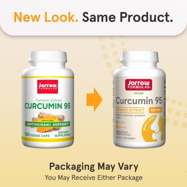 Jarrow Formulas Turmeric Curcumin Supplement - Curcumin 95, Turmeric Supplements, 500 mg for Antioxidant & Joint Support, 120 Capsules - Image 2