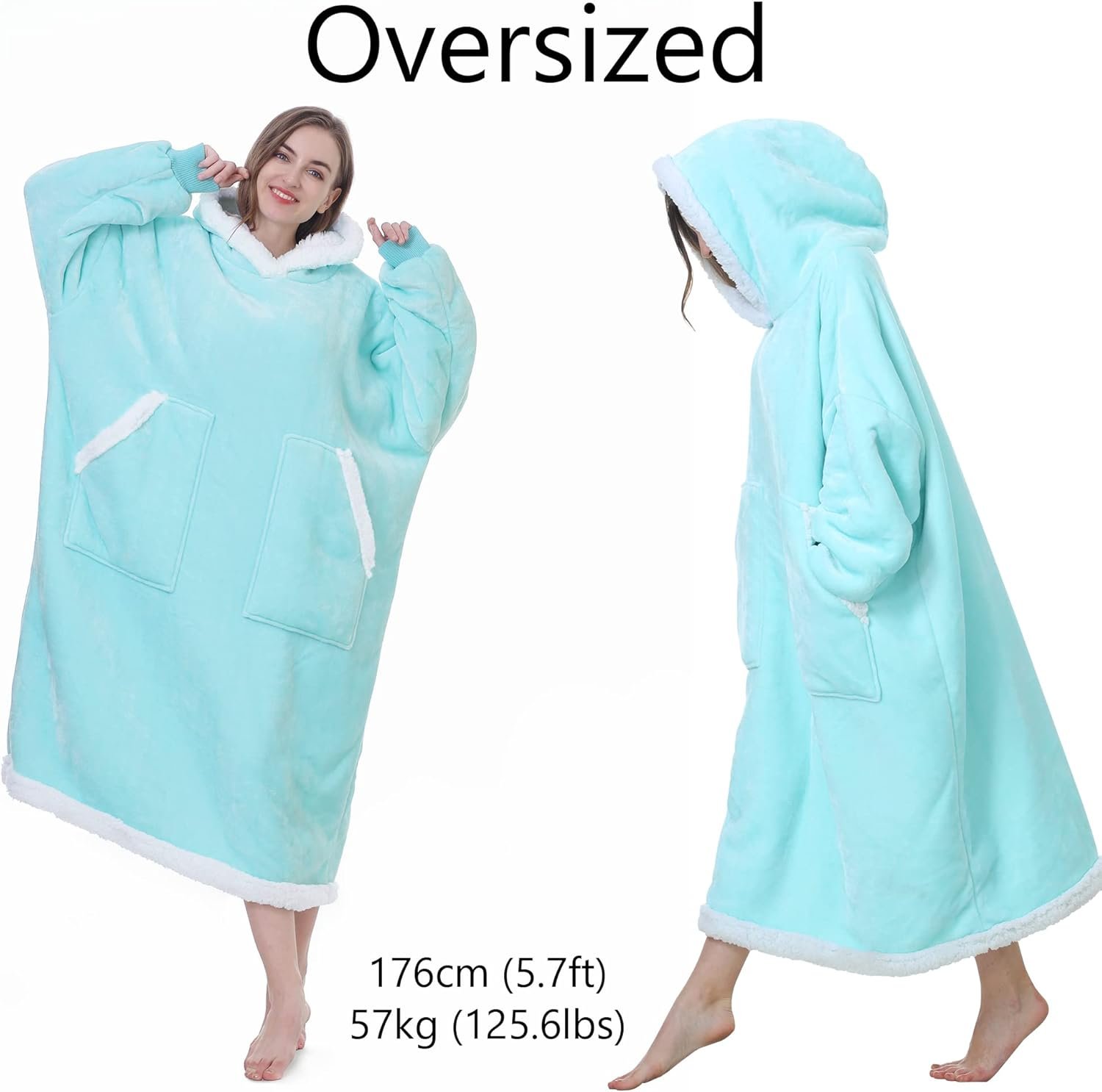 Kipswiza-Wearable-Blanket-Hoodie-Cozy-Soft-Sherpa-Hooded-Blankets-Sweatshirt-Long-for-Women-Men-Adults-Teens-Mom-Daughter-with-2-Big-Pockets-Aqua.jpg Kipswiza Wearable Blanket Hoodie, Cozy Soft Sherpa Hooded Blankets Sweatshirt Long for Women Men Adults Teens Mom Daughter with 2 Big Pockets - Aqua - Image 2