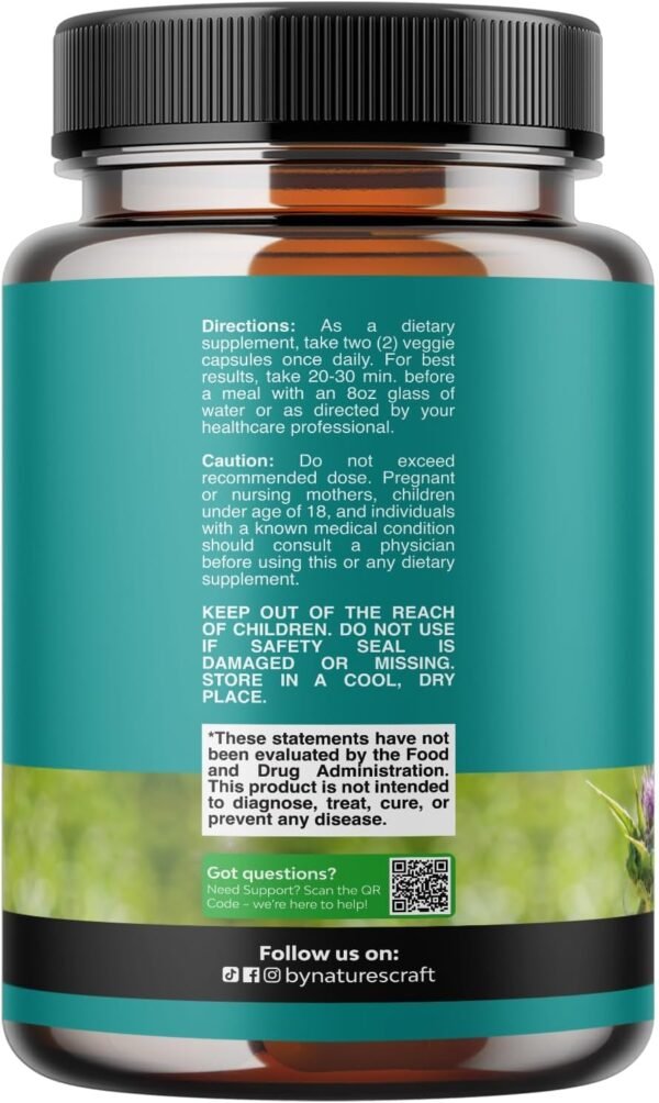 Liver Cleanse Detox & Repair 70 Capsules - Herbal Liver Support Milk Thistle Supplement - Silymarin Milk Thistle Supplements with Dandelion Root, Choline, Beetroot & Artichoke Extract - Image 2