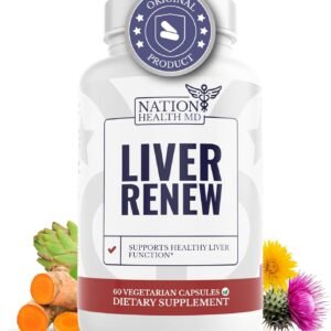 Liver Renew - Liver Cleanse Detox & Repair - Liver Support Supplement with Artichoke Extract, Milk Thisle, Dandelion and Turmeric - 60 Capsules