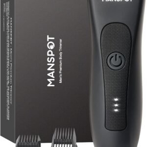MANSPOT Manscape Groin & Body Hair Trimmer for Men, Electric Ball Pubic Trimmer Shaver,Manscape Kit with 4 Guard,Replaceable Ceramic Blade Heads,Waterproof Wet/Dry Shaver,90 Minutes Shaving