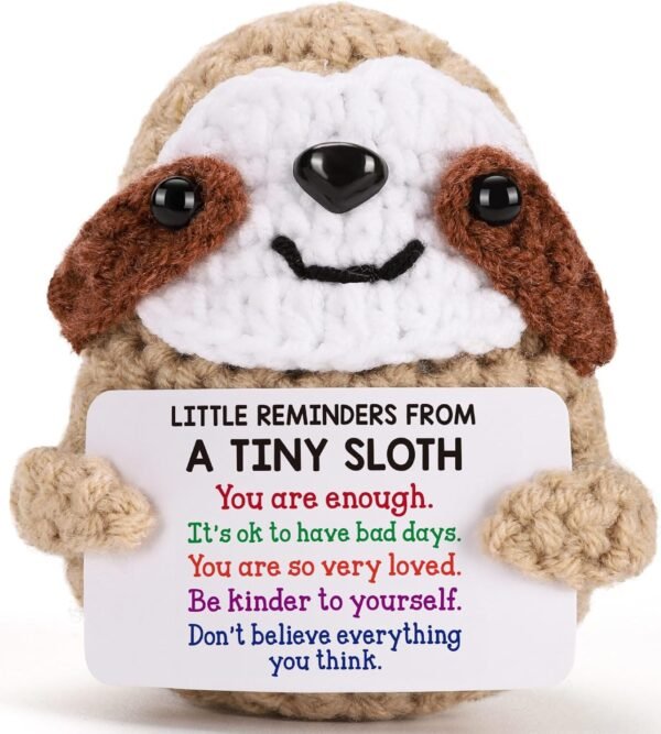MBL Inspirational Birthday Gifts for Women - Little Reminders Emotional Cheer Support Small Funny Cute Duck Pickle Potato Nuggets Knitted Sloth for Her Him Men Friend Coworker Student Graduation
