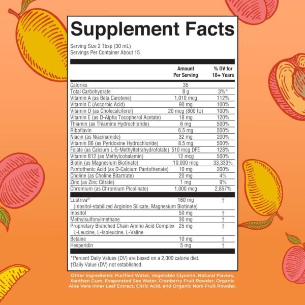MaryRuth's Liquid Multivitamin + Hair Growth | Biotin 10000mcg | Lustriva Hair Growth Supplement | Clinically Tested in Women for Thicker Hair & Facial Wrinkle | Skin Care | Ages 18+ | 15.22 Fl Oz - Image 2