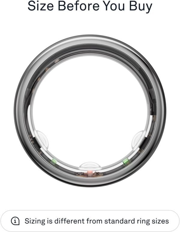Oura Ring Gen3 Horizon - Silver - Size 10 - Smart Ring - Size First with Oura Ring Gen3 Sizing Kit - Sleep Tracking Wearable - Heart Rate - Fitness Tracker - 5-7 Days Battery Life - Image 2