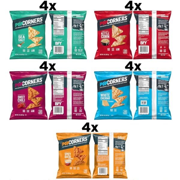 PopCorners Popped Corn Snacks, Sampler Pack, 1 Ounce (Pack of 20) (Packaging May Vary) - Image 2