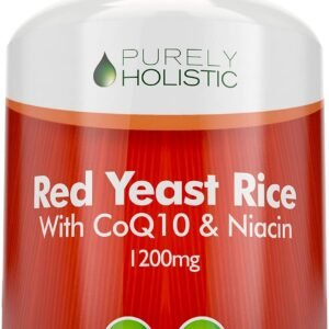 Red Yeast Rice 1200mg with CoQ10 & Flush Free Niacin 120 Vegetarian Capsules - Non Irradiated, Citrinin Free