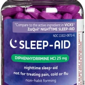 Rite Aid Natural Sleep Aid Caplets, Diphenhydramine HCl, 25mg - 200 Count | Sleeping Pills for Adults Extra Strength