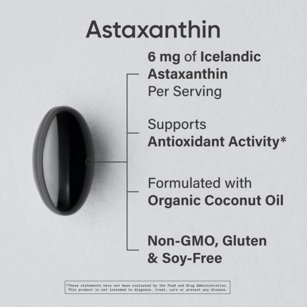 Sports Research Triple Strength Astaxanthin Supplement (6mg) with Organic Coconut Oil for Antioxidant Activity, Skin & Eye Health Support - Non-GMO Verified & Gluten Free - 120 Softgels - Image 2