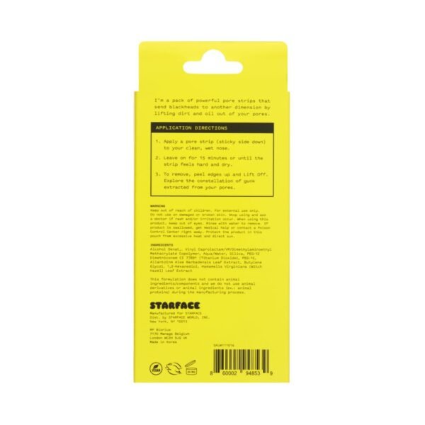 Starface World Lift Off Pore Strips, Blackhead Remover, Deep Cleansing Nose Strip, Patches for Pores (8 count) - Image 2