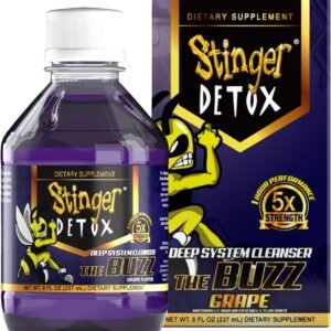 Stinger Detox Buzz 5X Extra Strength Drink – Grape Flavor – 8 FL OZ - 2 Pack