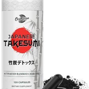 Takesumi Activated Charcoal 2000mg – Activated Charcoal from Bamboo for Max Absorption, Detox & Gut, 120 Vegan Capsules