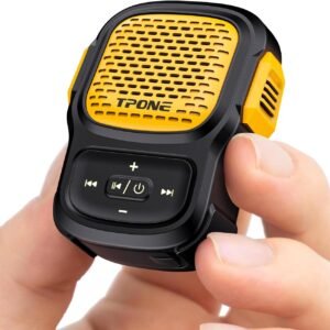 Wearable Bluetooth Speaker with Mic - Clip On Portable Speakers, Wireless Speaker for Hands-Free Calls, IPX7 Waterproof, BT 5.3, 15H Playtime, Gifts for Bike/Running/Jobsite(Non Magnetic)