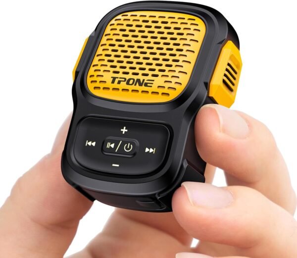 Wearable Bluetooth Speaker with Mic - Clip On Portable Speakers, Wireless Speaker for Hands-Free Calls, IPX7 Waterproof, BT 5.3, 15H Playtime, Gifts for Bike/Running/Jobsite(Non Magnetic)