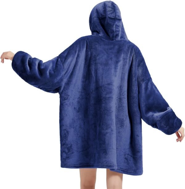 YUGYVOB Blanket Hoodie Oversized Sherpa, Wearable Blanket Warm & Cozy, Sweatshirt with Gaint Pocket, Gifts for Women, Men - Image 2